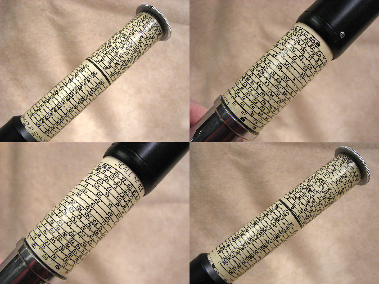 Early 1950s Otis King Model L type B cylindrical slide rule and calculator